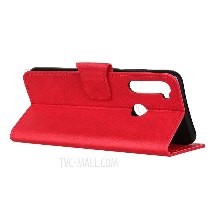 Litchi Skin Leather Wallet Case for Samsung Galaxy A21 - Red-10