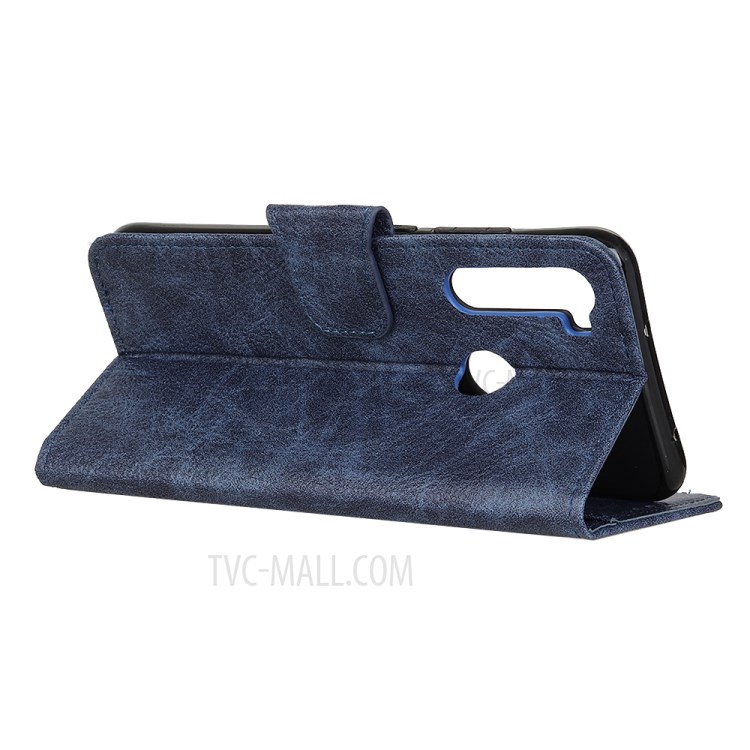 Litchi Skin Leather Wallet Case for Samsung Galaxy A21 - Blue-10