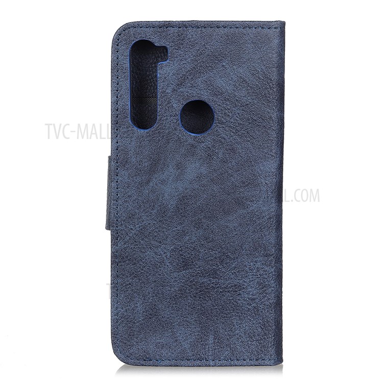 Litchi Skin Leather Wallet Case for Samsung Galaxy A21 - Blue-9