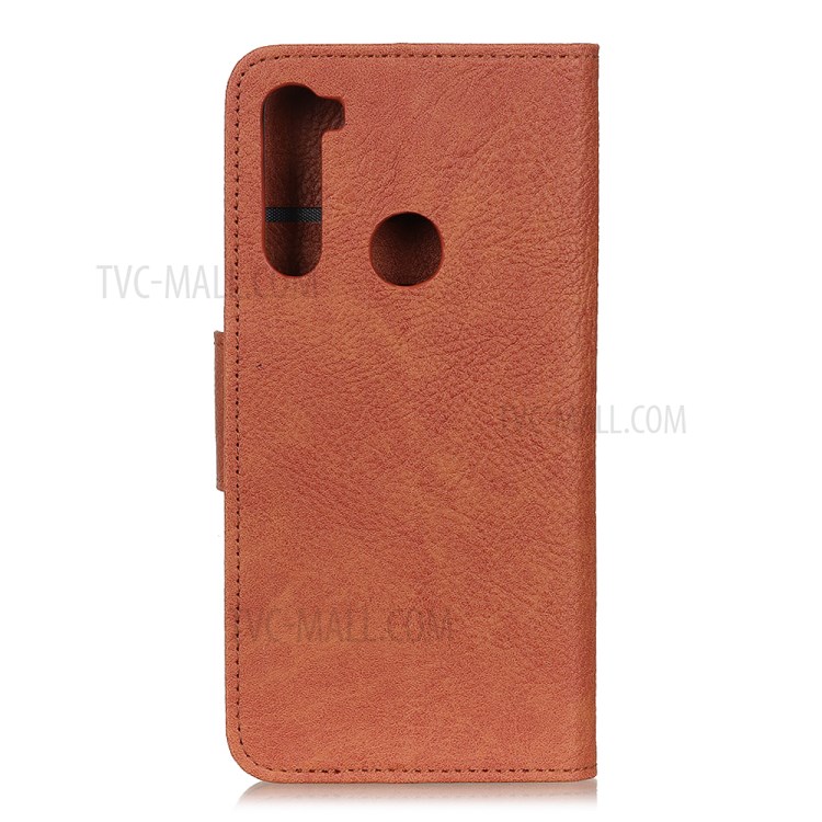 Litchi Skin Leather Wallet Case for Samsung Galaxy A21 - Brown-9