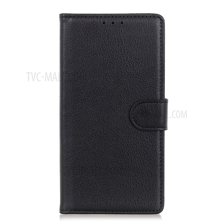 Litchi Skin Wallet Leather Stand Case for Samsung Galaxy A21 - Black-2