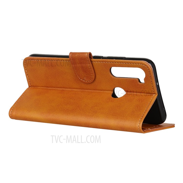 Matte Skin Leather Wallet Case for Samsung Galaxy A21 - Brown-10