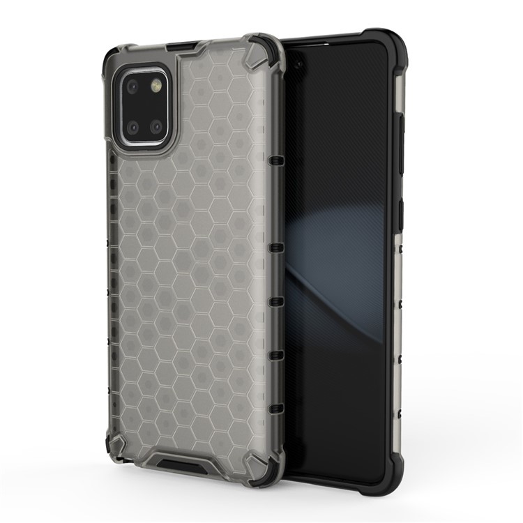 Honeycomb Pattern Shock-proof TPU + PC Hybrid Case for Samsung Galaxy A81/Note 10 Lite - Grey-1