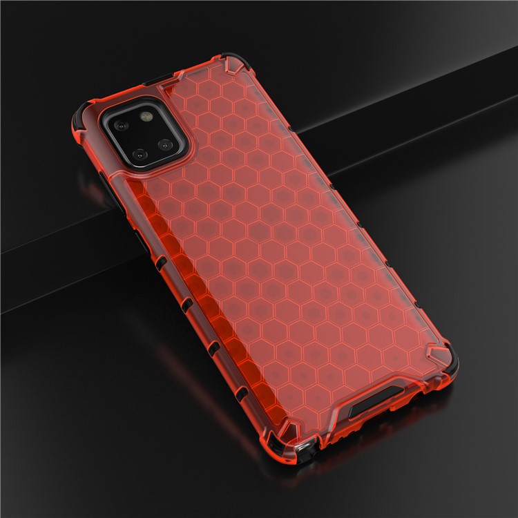 Honeycomb Pattern Shock-proof TPU + PC Hybrid Case for Samsung Galaxy A81/Note 10 Lite - Red-4