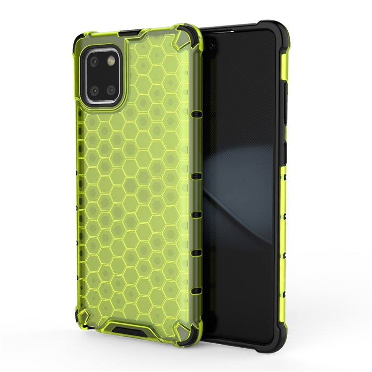 Honeycomb Pattern Shock-proof TPU + PC Hybrid Case for Samsung Galaxy A81/Note 10 Lite - Green-1