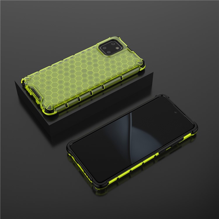 Honeycomb Pattern Shock-proof TPU + PC Hybrid Case for Samsung Galaxy A81/Note 10 Lite - Green-4