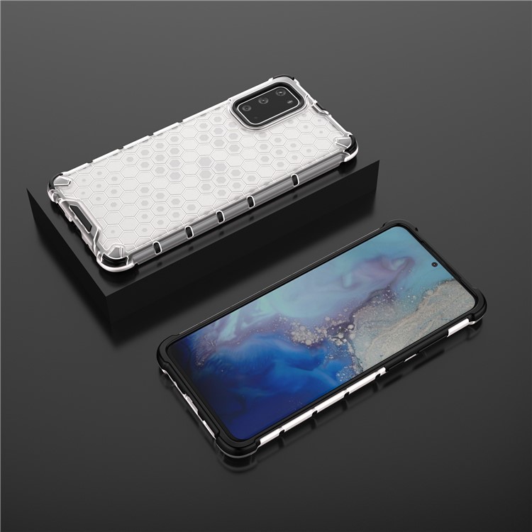 Honeycomb Pattern Shock-proof TPU + PC Combo Case for Samsung Galaxy S20 Plus / S11 - White-12