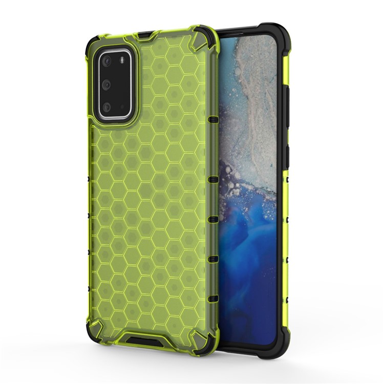 Honeycomb Pattern Shock-proof TPU + PC Combo Case for Samsung Galaxy S20 Plus - Green-1
