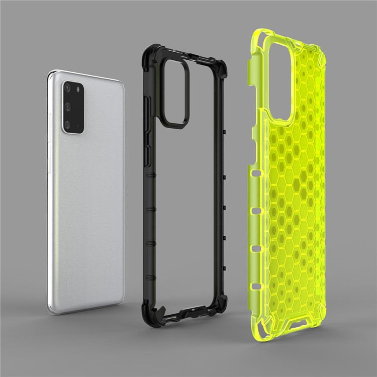 Honeycomb Pattern Shock-proof TPU + PC Combo Case for Samsung Galaxy S20 Plus - Green-2