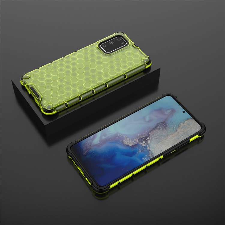 Honeycomb Pattern Shock-proof TPU + PC Combo Case for Samsung Galaxy S20 Plus - Green-4