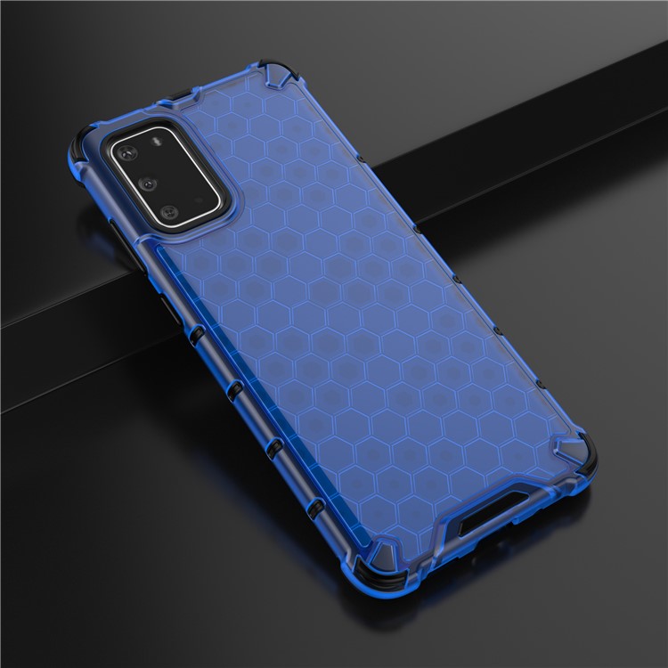 Honeycomb Pattern Shock-proof TPU + PC Combo Case for Samsung Galaxy S20 Plus - Blue-4