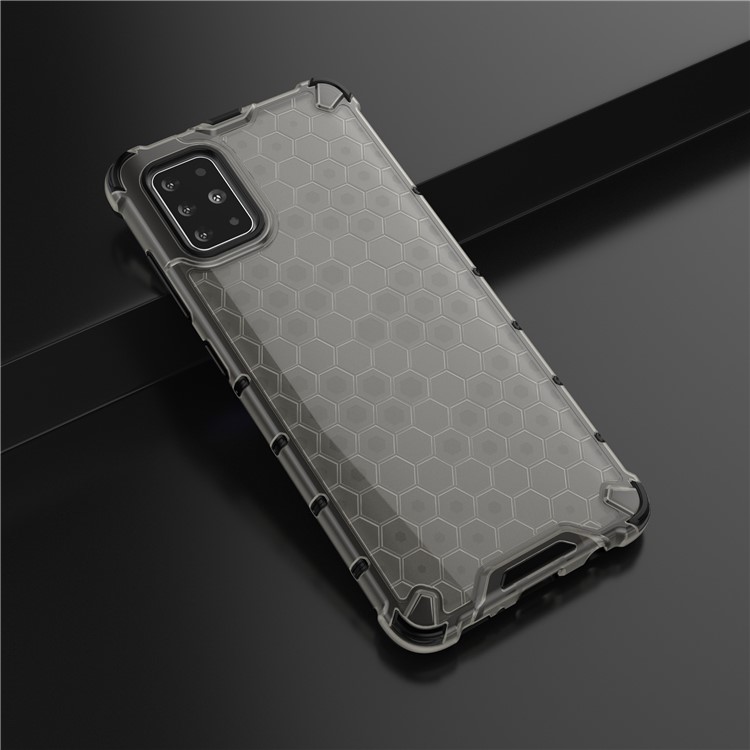 Honeycomb Pattern Shock-proof TPU + PC Hybrid Shell Case for Samsung Galaxy A51 - Grey-4
