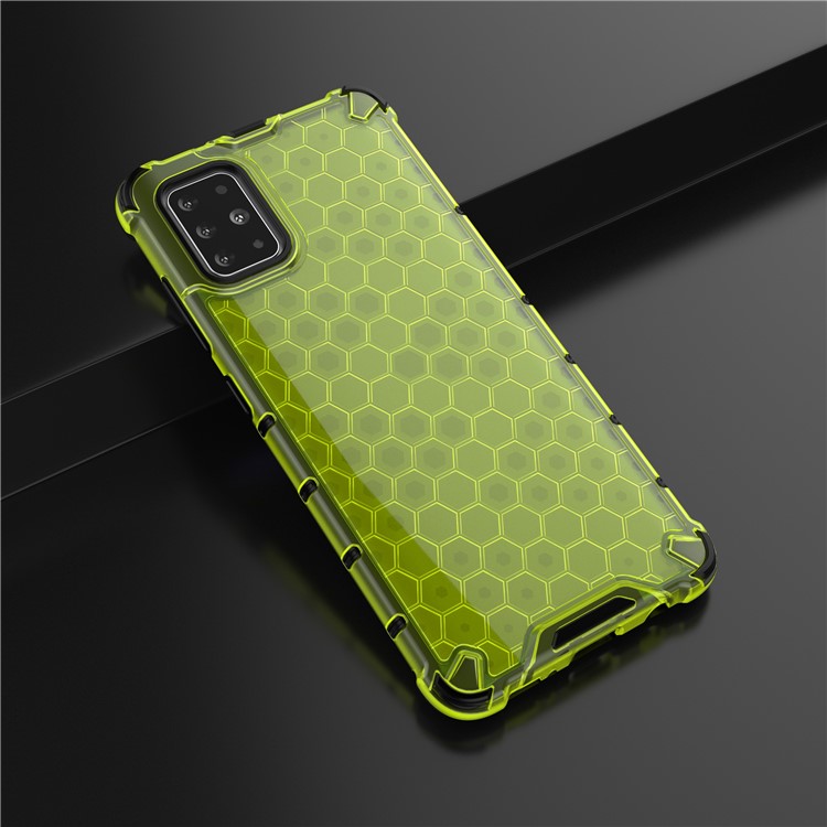 Honeycomb Pattern Shock-proof TPU + PC Hybrid Shell Case for Samsung Galaxy A51 - Green-5