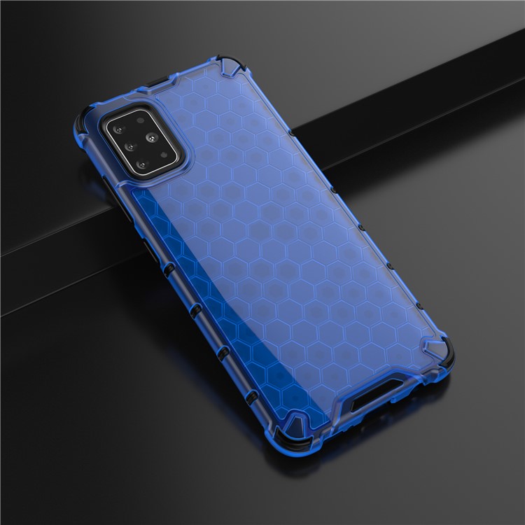 Honeycomb Pattern Shock-proof TPU + PC Hybrid Shell Case for Samsung Galaxy A51 - Blue-4