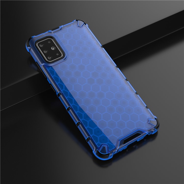 Honeycomb Pattern Shock-prooble TPU + PC Hybrid Shell Для Samsung Galaxy A51 - Синий-4