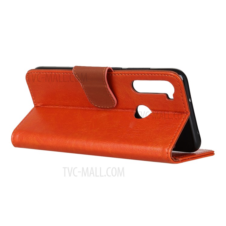 Nappa Texture Split Leather Wallet Case for Samsung Galaxy A21 - Orange-11