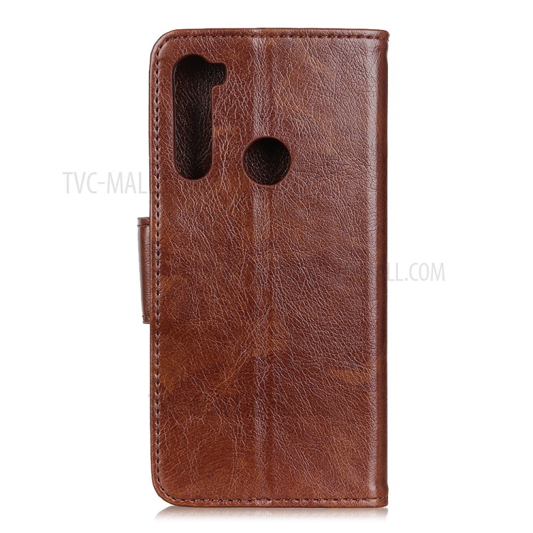 Nappa Texture Split Leather Wallet Case for Samsung Galaxy A21 - Brown-10