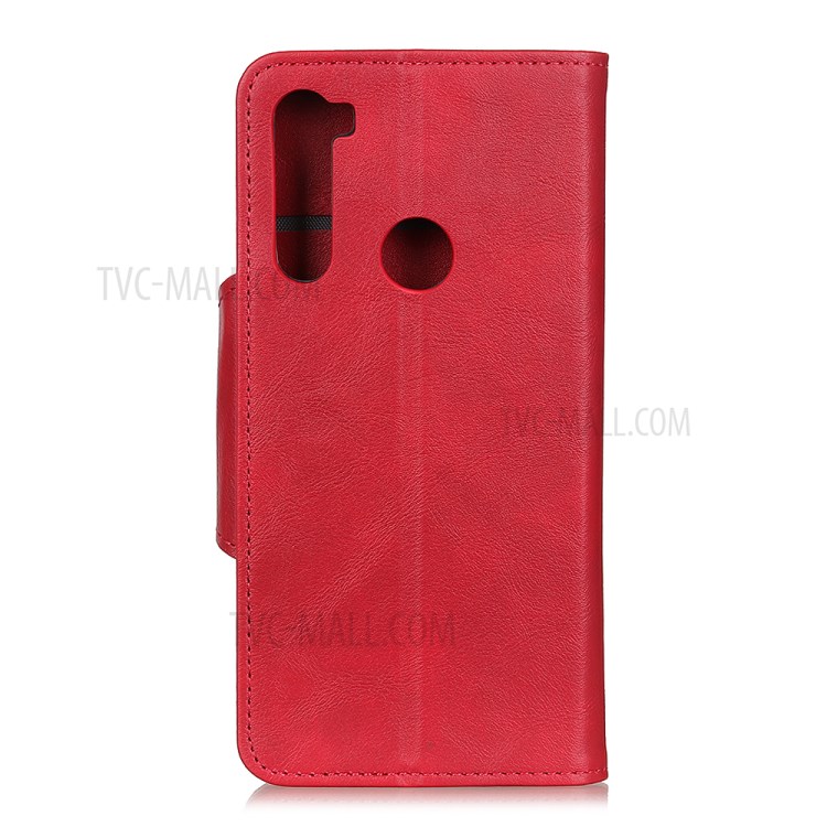 PU Leather Wallet Stand Mobile Phone Cover for Samsung Galaxy A21 - Red-10