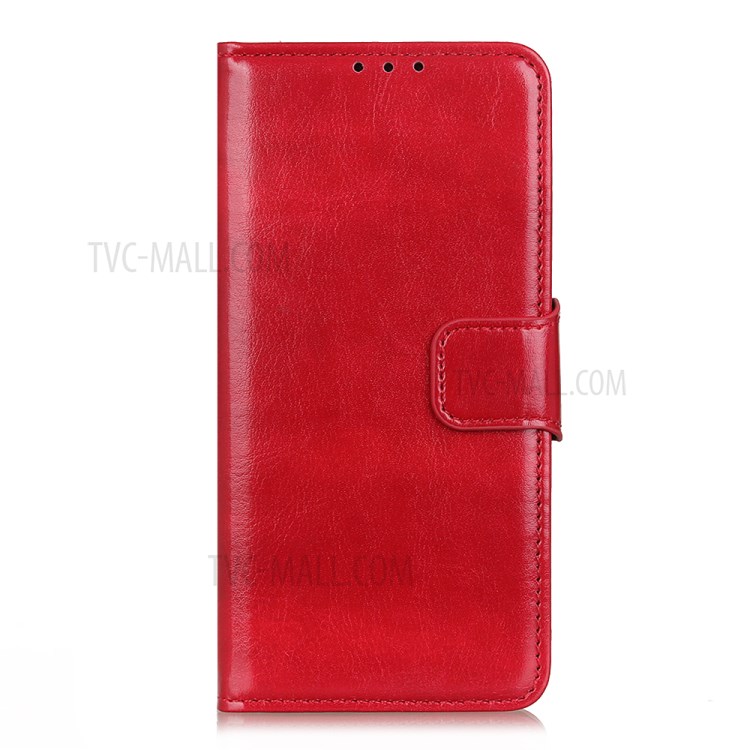 Crazy Horse Wallet Leather Stand Case for Samsung Galaxy A21 - Red-2