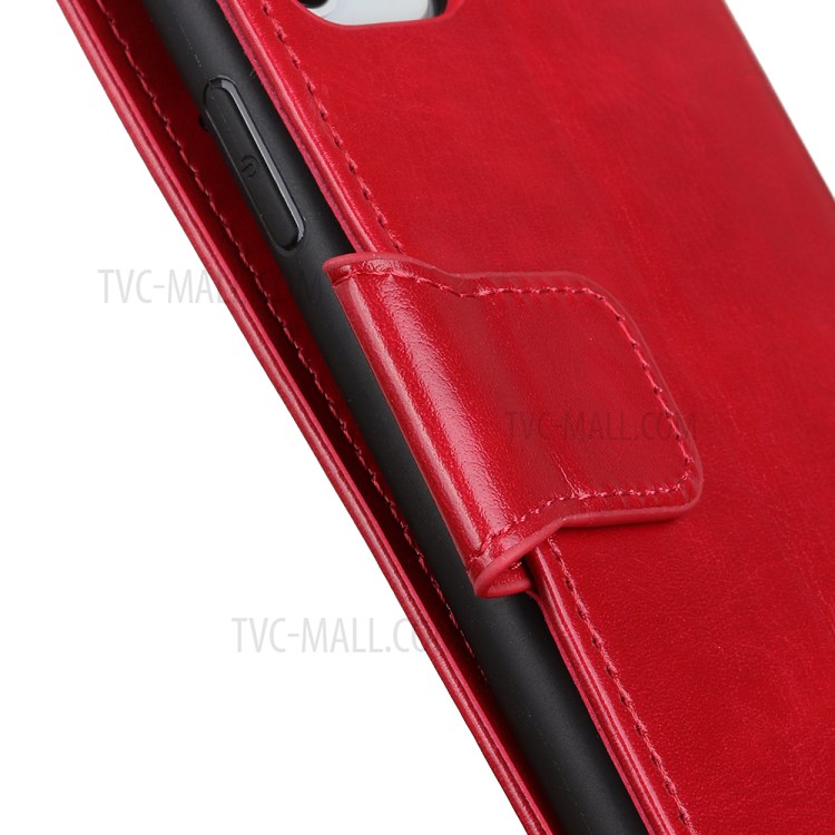 Crazy Horse Wallet Leather Stand Case for Samsung Galaxy A21 - Red-4