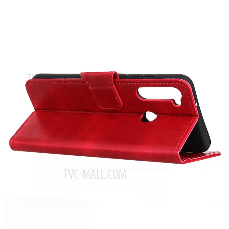 Crazy Horse Wallet Leather Stand Case for Samsung Galaxy A21 - Red-9