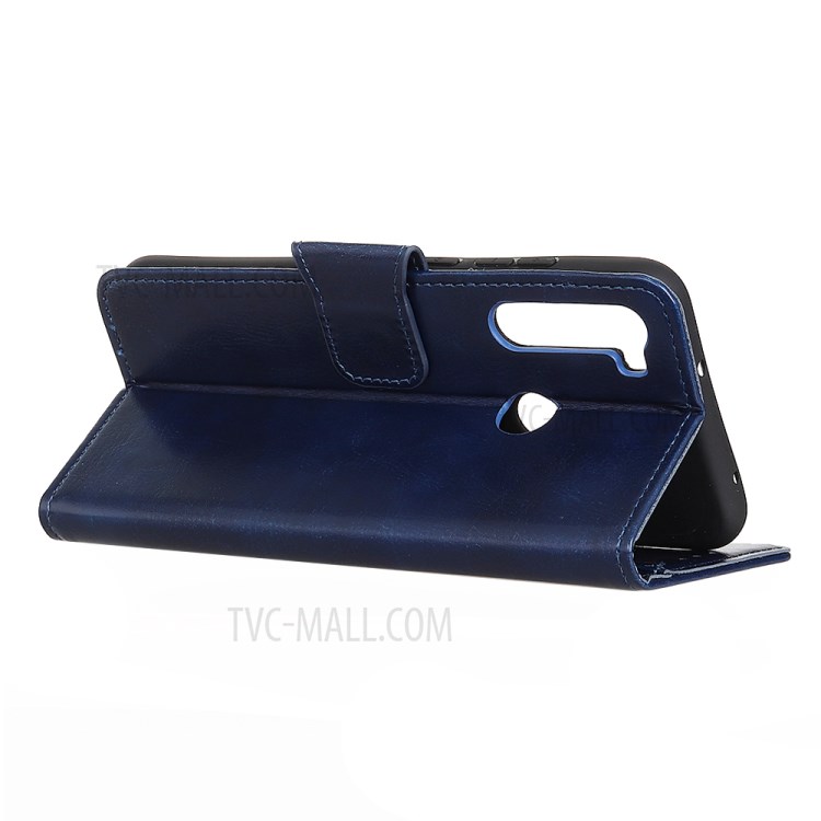 Crazy Horse Wallet Leather Stand Case for Samsung Galaxy A21 - Blue-9