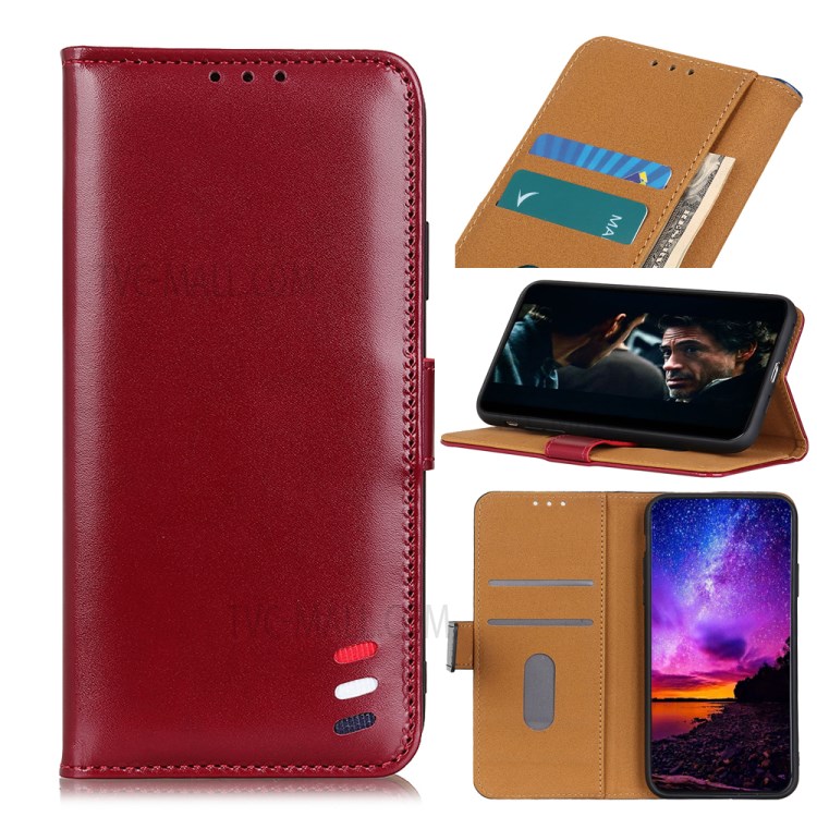 Wallet Leather Stand Case for Samsung Galaxy A21 - Red-1