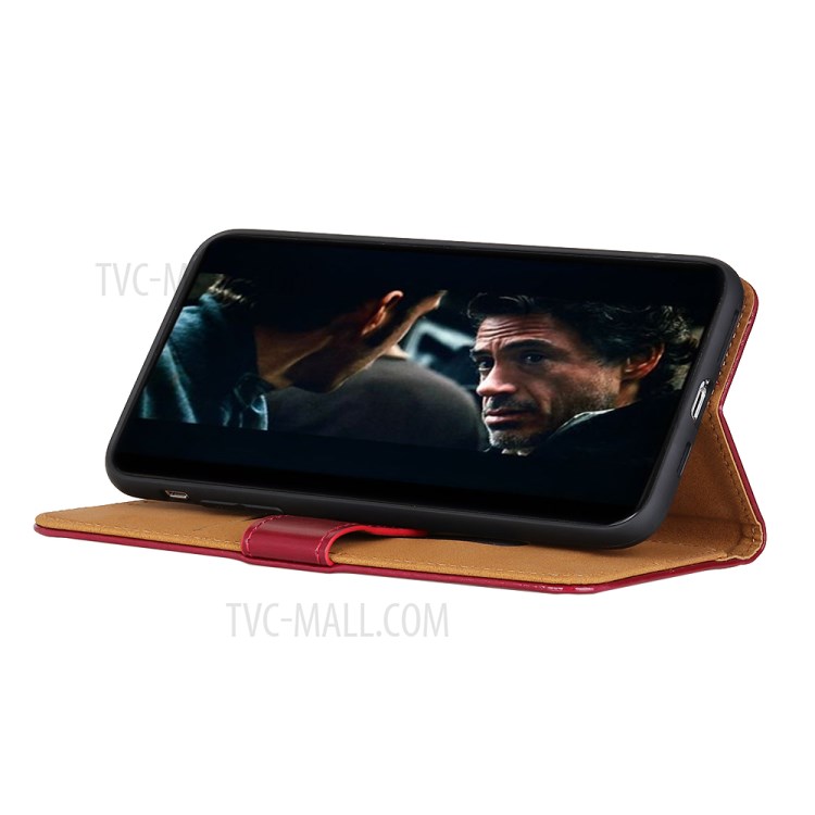 Wallet Leather Stand Case for Samsung Galaxy A21 - Red-3