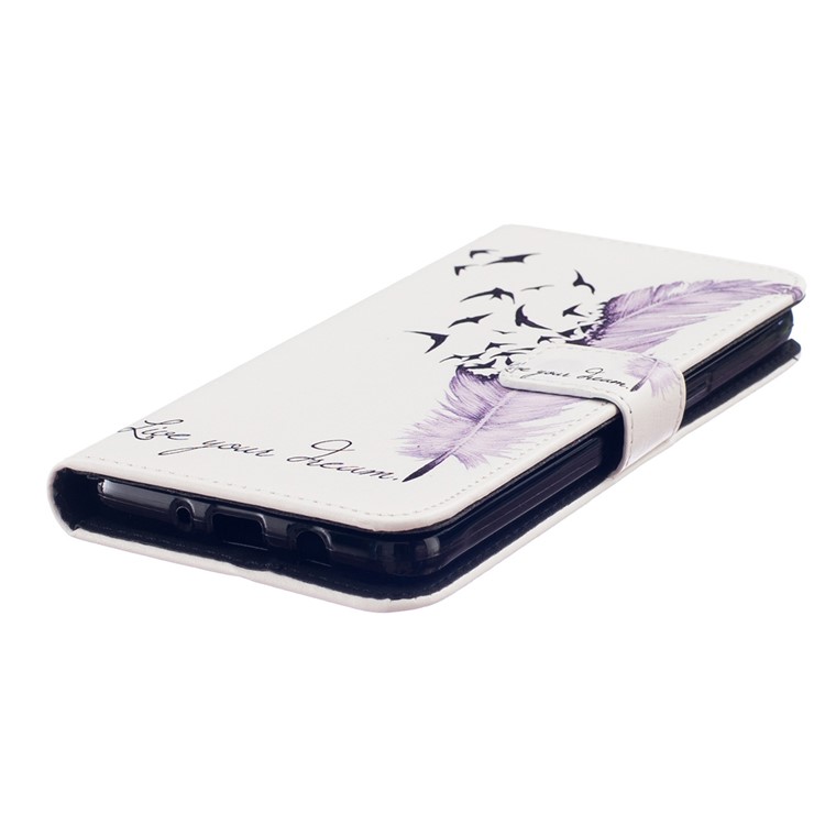 Embossed Leather Wallet Cover for Samsung Galaxy J5 (2016) - Feather-4