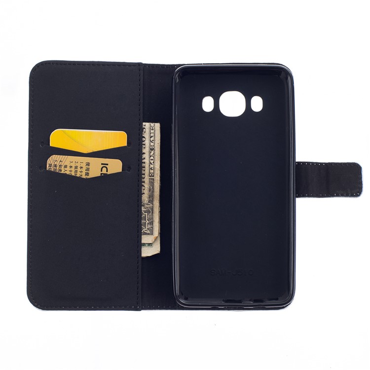 Embossed Leather Wallet Cover for Samsung Galaxy J5 (2016) - Feather-6
