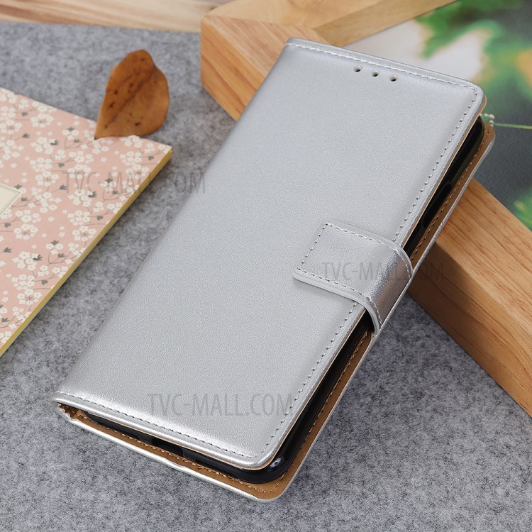 Wallet Leather Stand Case for Samsung Galaxy A21 - Silver-10