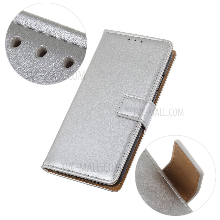 Wallet Leather Stand Case for Samsung Galaxy A21 - Silver-3