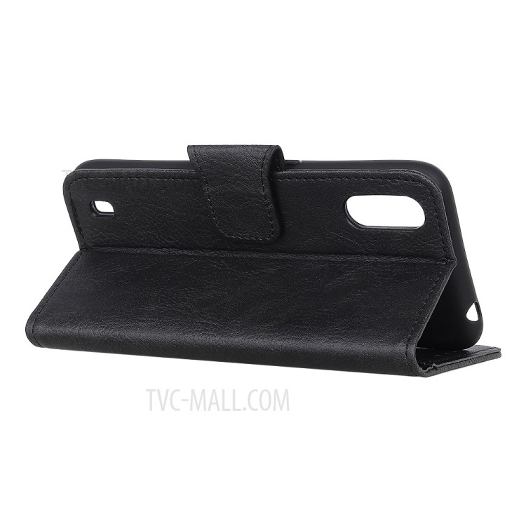 Litchi Skin Leather Wallet Case for Samsung Galaxy A01 - Black-10