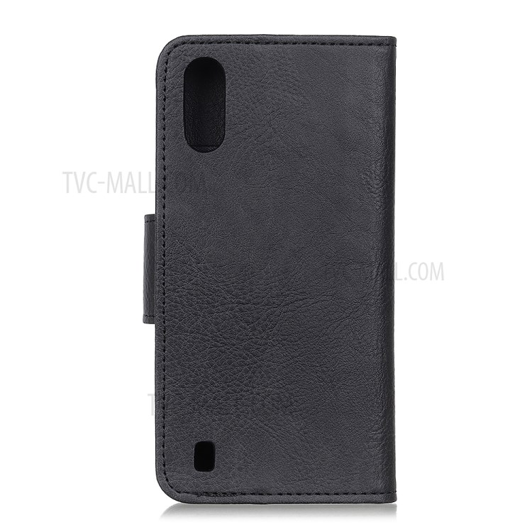 Litchi Skin Leather Wallet Case for Samsung Galaxy A01 - Black-9