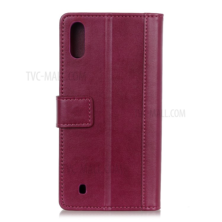Leather Stand Case with Card Slots for Samsung Galaxy A01 - Red-10