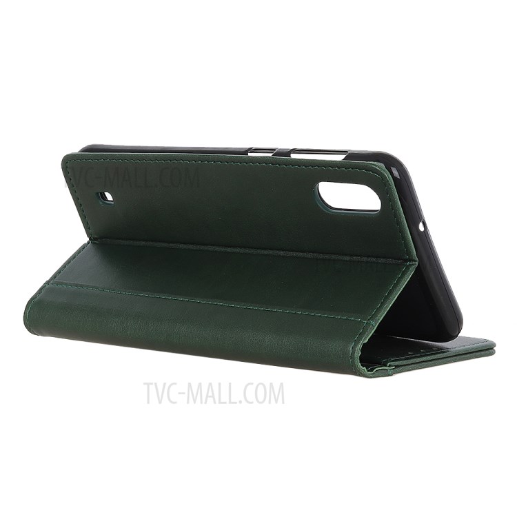 Leather Stand Case with Card Slots for Samsung Galaxy A01 - Green-11