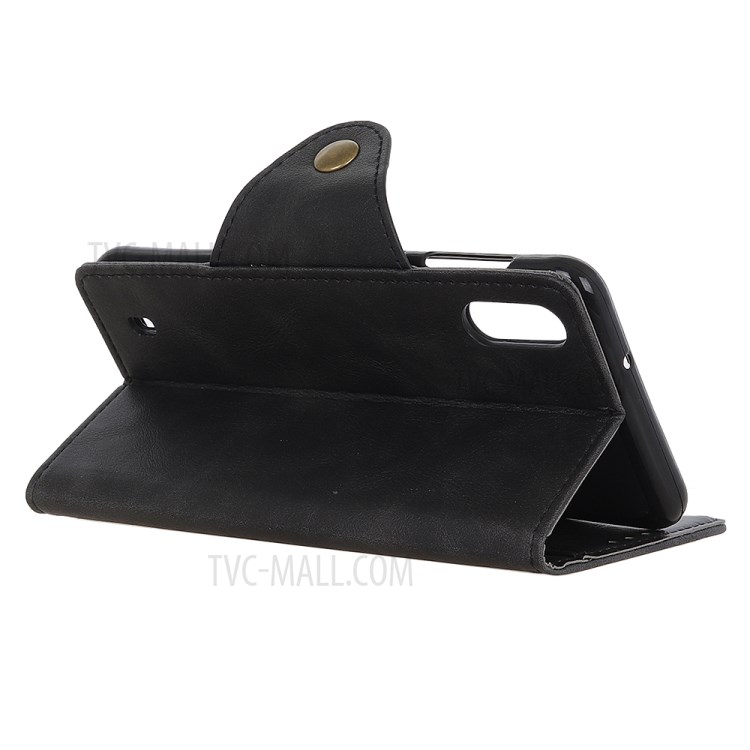 PU Leather Wallet Stand Protector Cover for Samsung Galaxy A01 - Black-11