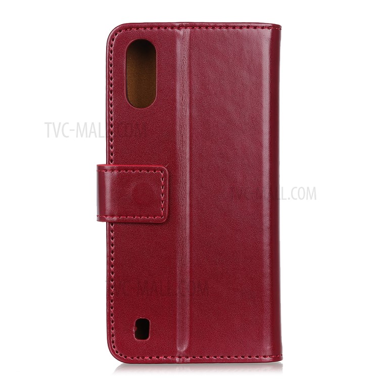 Wallet Leather Stand Case for Samsung Galaxy A01 - Red-5