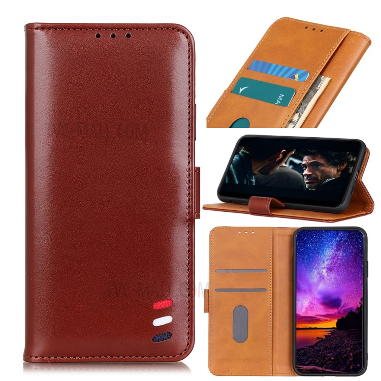 Wallet Leather Stand Case for Samsung Galaxy A01 - Brown-1