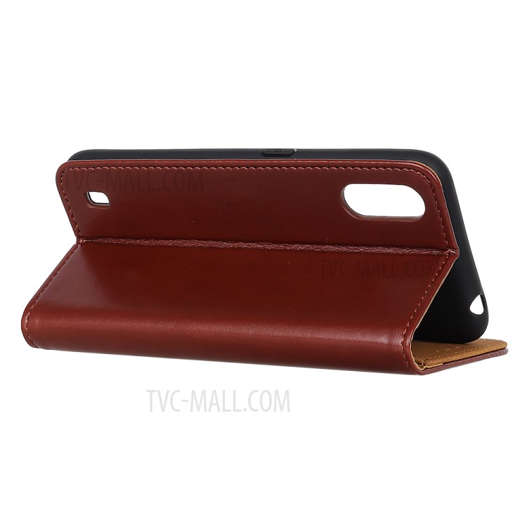 Wallet Leather Stand Case for Samsung Galaxy A01 - Brown-6