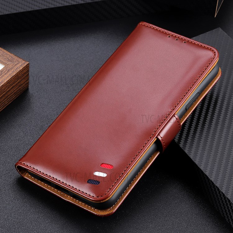 Wallet Leather Stand Case for Samsung Galaxy A01 - Brown-7