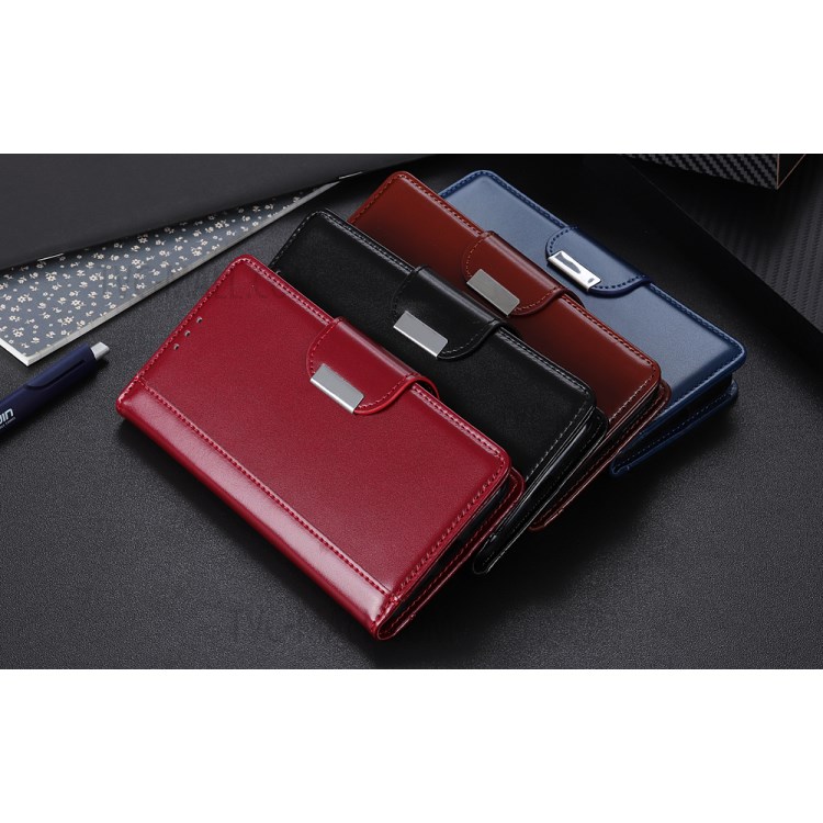 PU Leather Wallet Stand Phone Case for Samsung Galaxy A21 - Black-13