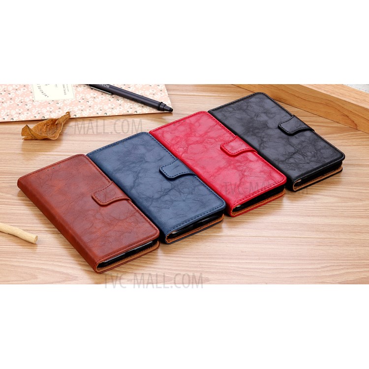 Crazy Horse Leather Wallet Case for Samsung Galaxy A21 - Black-13