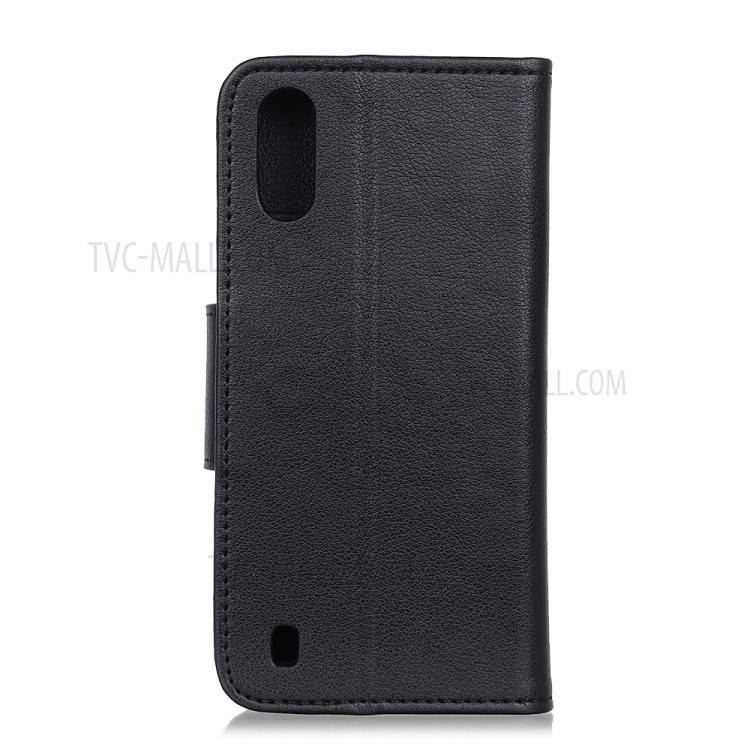 Litchi Skin Leather Wallet Case for Samsung Galaxy A01 - Black-8