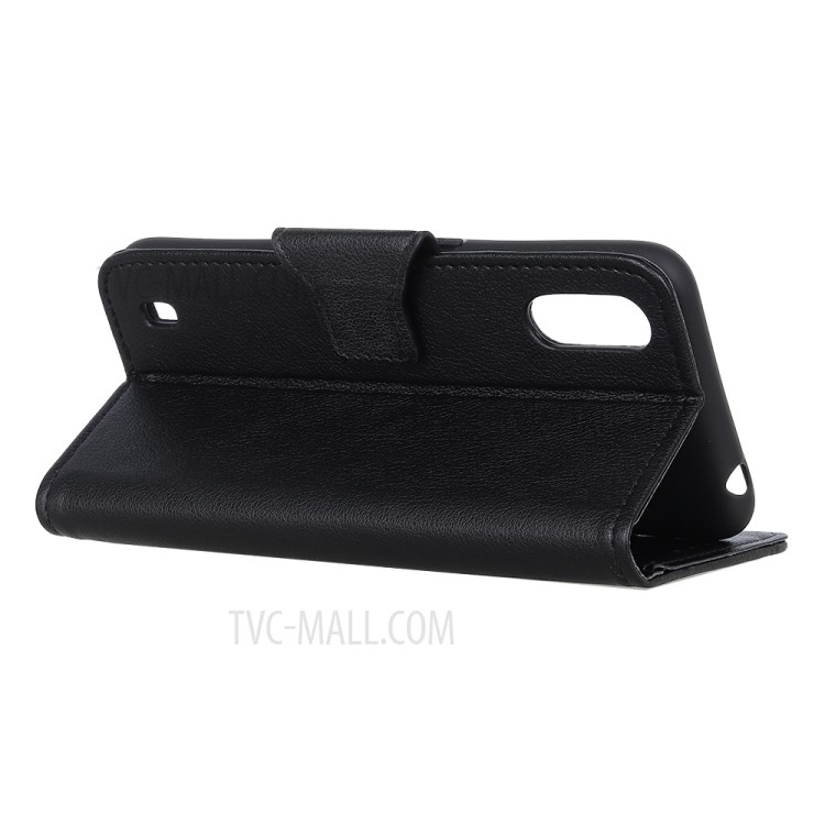 Litchi Skin Leather Wallet Case for Samsung Galaxy A01 - Black-9