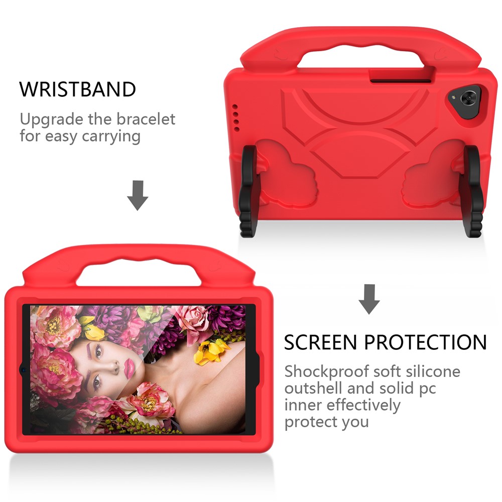 Shockproof Thumb Kickstand EVA Protective Case for Samsung Galaxy Tab A 8.0 Wi-Fi (2019) SM-T290/T295 - Red-4