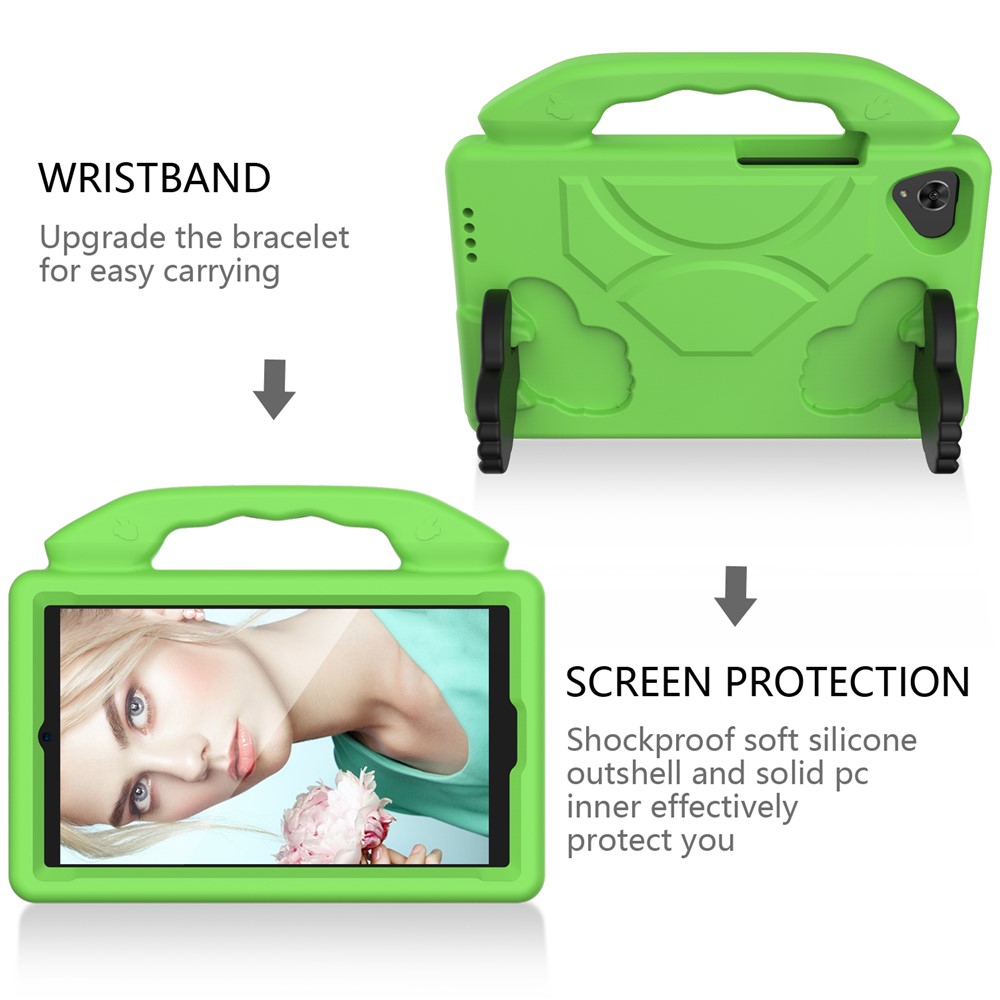 Custodia Per il Cavalletto Per Pollice Shock -heart Eva Custodia Protettiva Per Samsung Galaxy Tab A 8.0 (2019) T290 T295 / Tab A7 Lite da 8,7 Pollici T220 T225 - Verde