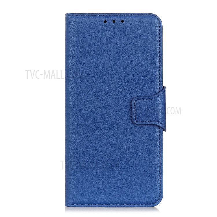Litchi Skin Leather Wallet Case for Samsung Galaxy A21 - Blue-4