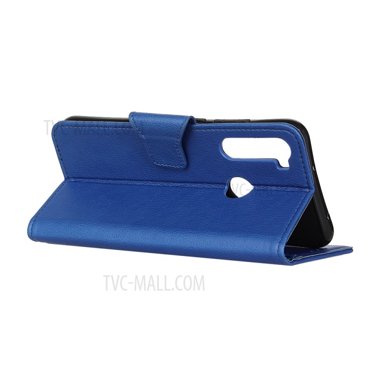 Litchi Skin Leather Wallet Case for Samsung Galaxy A21 - Blue-9