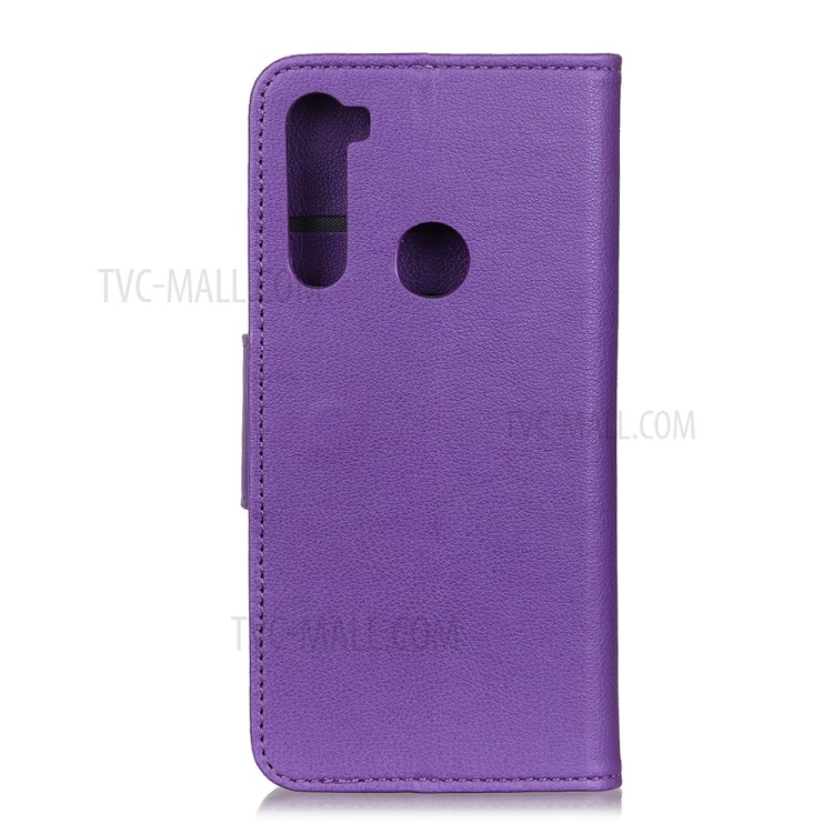 Litchi Skin Leather Wallet Case for Samsung Galaxy A21 - Purple-8
